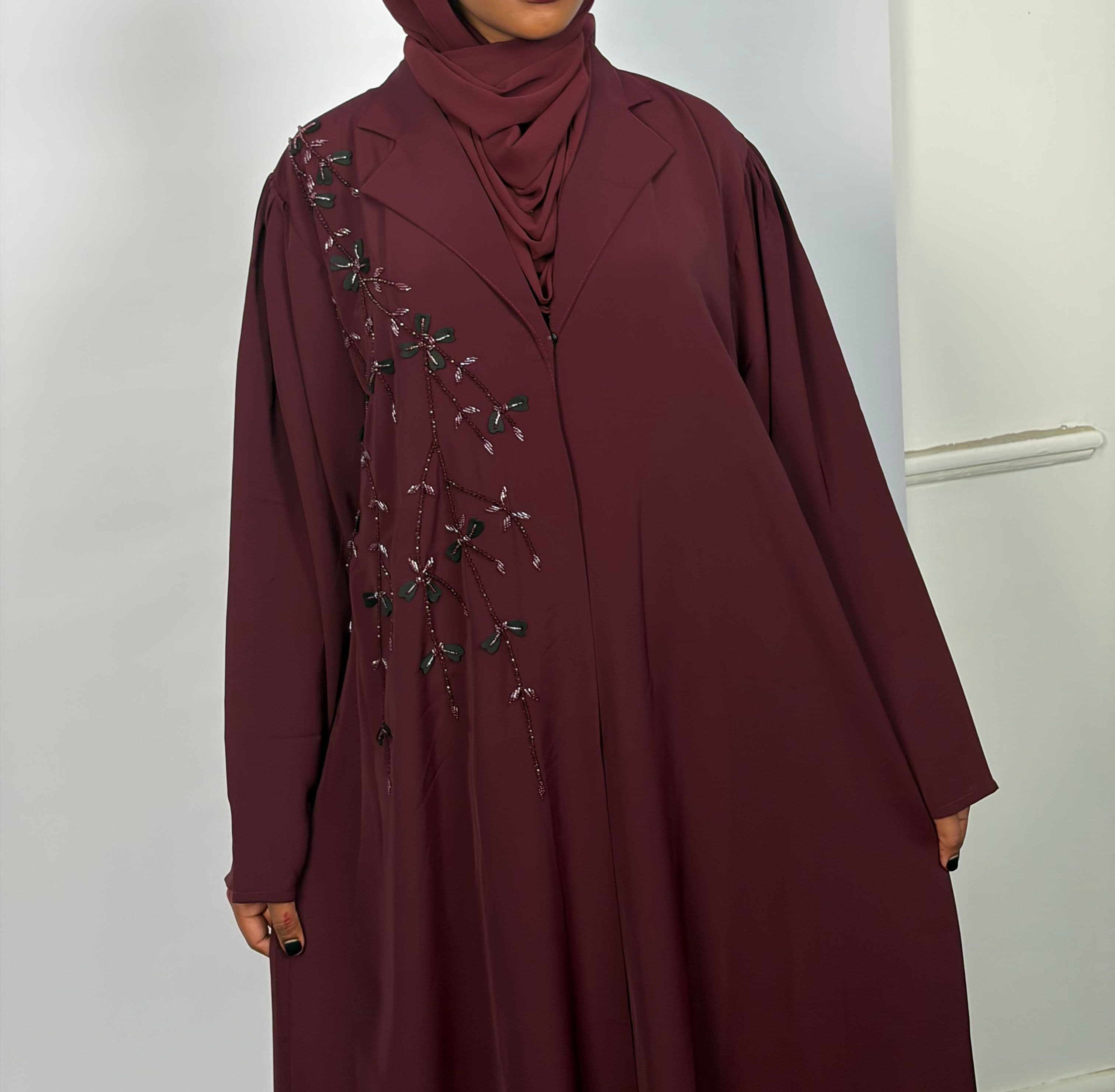 Liyan maroon abaya  - Maroon
